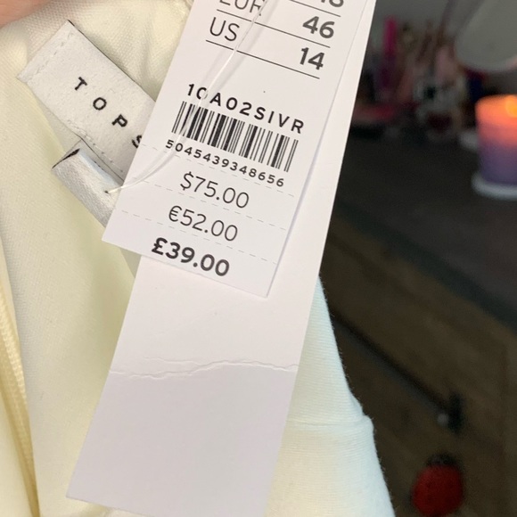 NWT! TOPSHOP white dress with sheer long sleeves - Picture 10 of 14